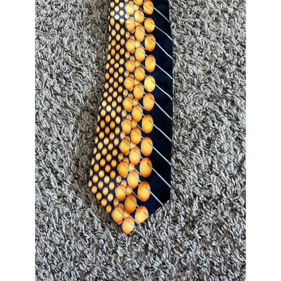 Bello Uomo Men's 100% silk Navy Blue‎ and Gold tie - Picture 1 of 7